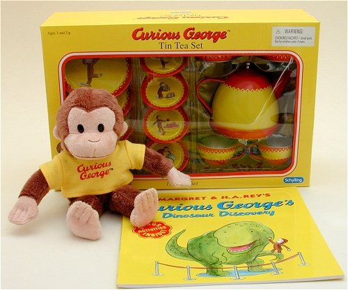 curious george tin tea set